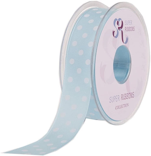 38mmx20m Polka Dot Ribbon Baby Blue