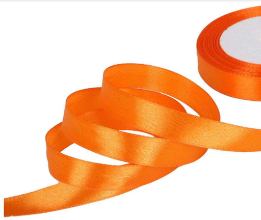 10mm x 20m Double Faced Orange Satin Ribbon