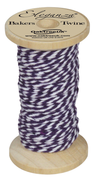 Bakers Twine Wooden Spool -2mm x 15m - Purple