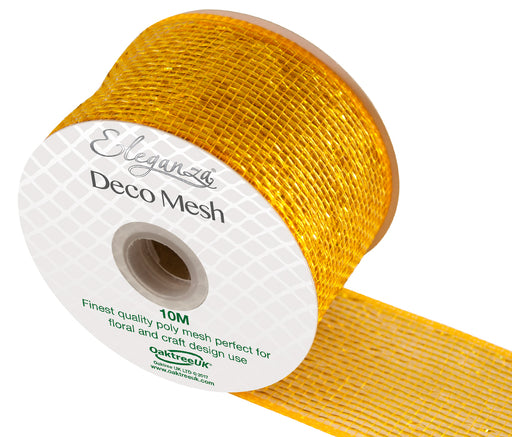 Deco Mesh Metallic Stripe 63mm x 10m - Gold