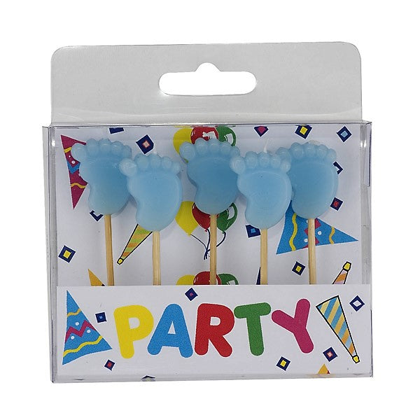 Blue Baby Feet Candles Pack of 5