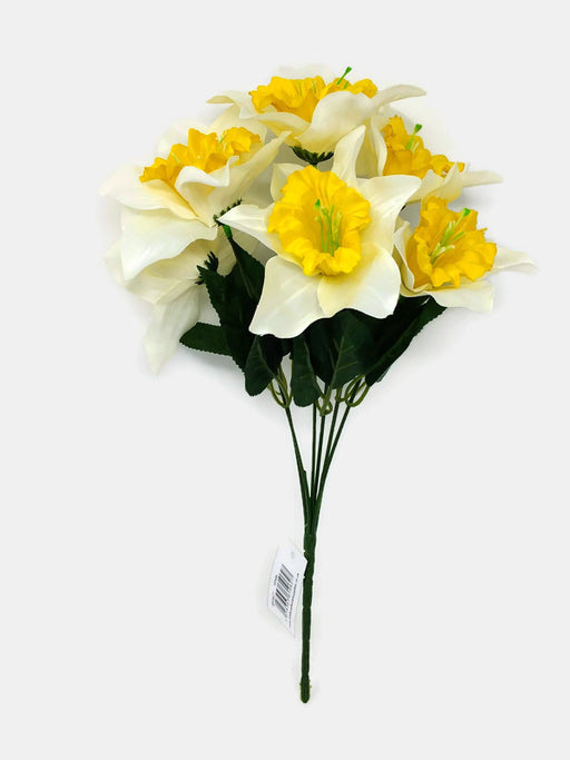 6 Head Daffodil Bush x 36cm - Yellow & White