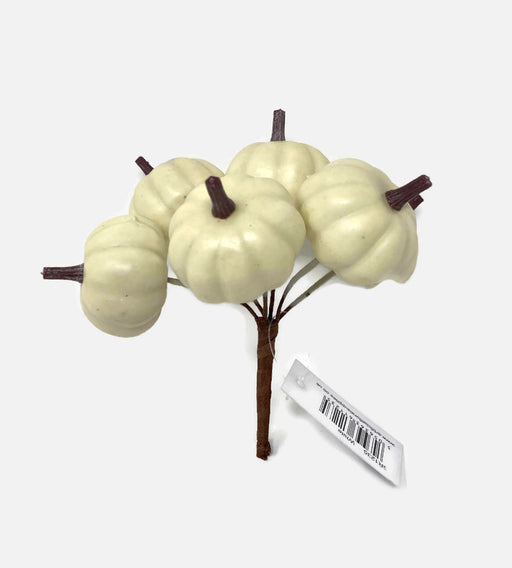6 Wired Mini Pumpkins - White