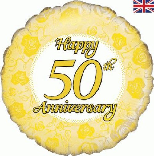 18" Foil Balloon - Happy Anniversary - 50th