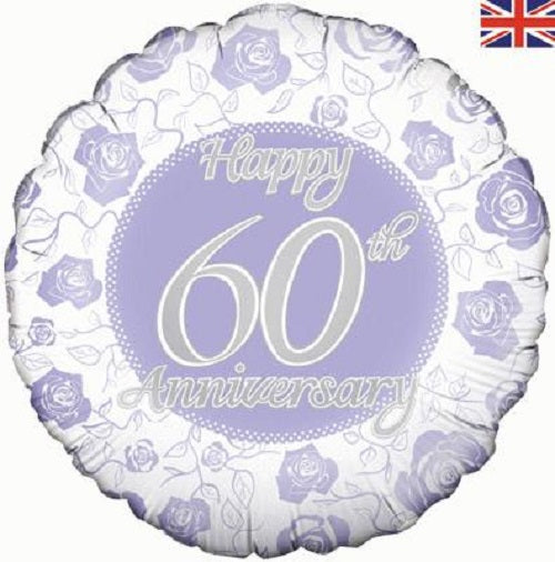 18" Foil Balloon - Happy Anniversary - 60th