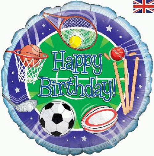 18" Foil Balloon - Sporty Happy Birthday