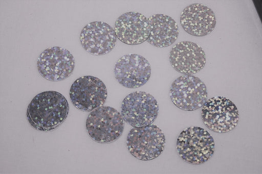 Flat Silver Hologram Spangle Sequin x 20