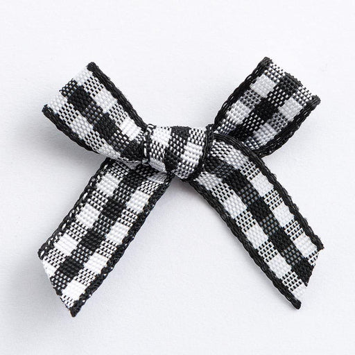 Gingham bows 7mm x100pcs - Black