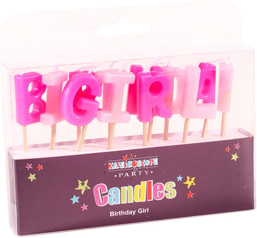 Assorted Colour Pink Birthday Girl Candles