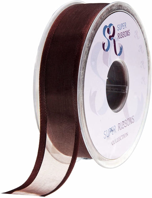 Brown 10mm Satin Edge Organza x 25m