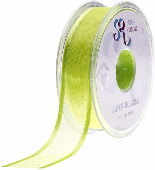 Fluorescent Green 25mm Satin Edge Organza x 25m