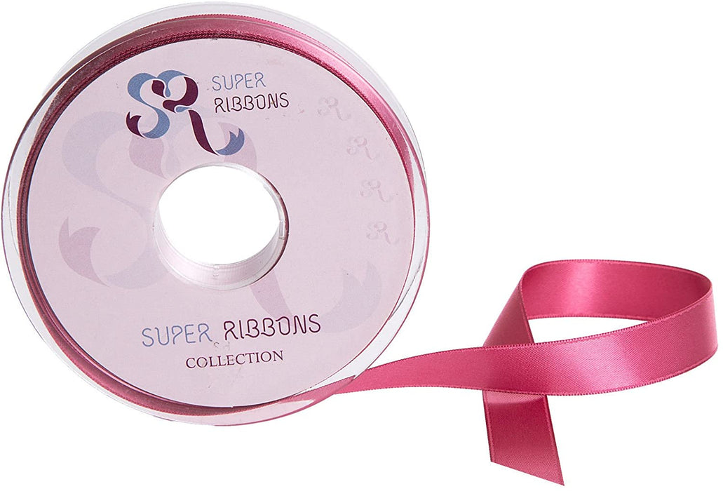 10mm x 20m Double Faced Satin Ribbon - Rose Pink