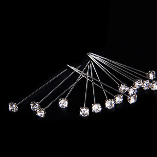72 x Luxury iridescent  Diamante Pins 1.5"