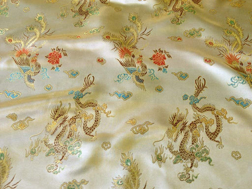 1metre Chinese Dragon Brocade - Gold - Fabric 36" Width / 91.5cm T144