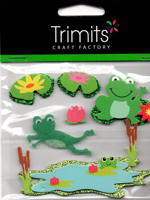 Craft Embellishments:,Felt Frogs, Pack of 6