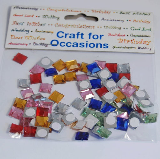stick on Mirror Square Gems, Pack of 80