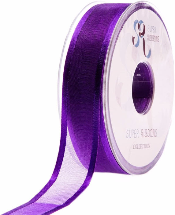 Purple 10mm Satin Edge Organza x 25m