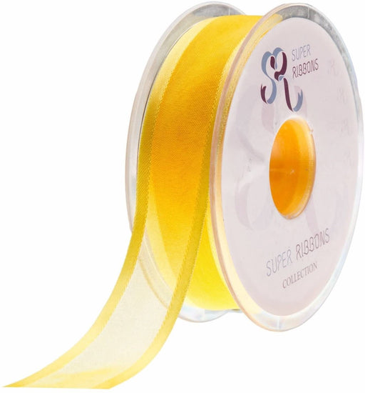 10mm Satin Edge Organza Ribbon x 25m - Sunflower Yellow