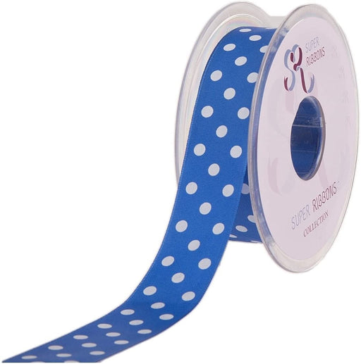 38mmx20m Polka Dot Ribbon Royal Blue