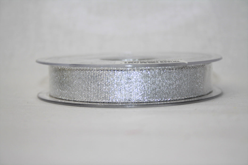 Silver Lurex Sparkle Ribbon 16mm x 20m