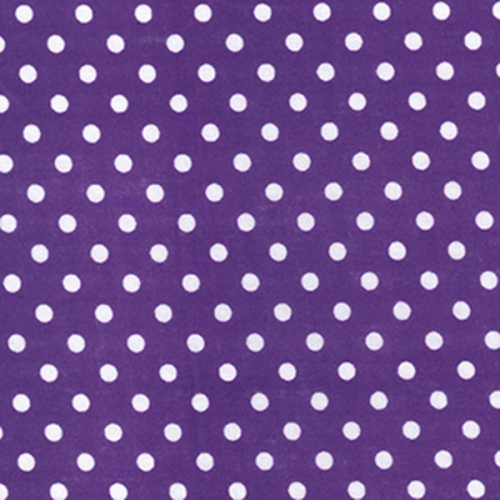 Purple & White Polka Dot Polycotton Fabric