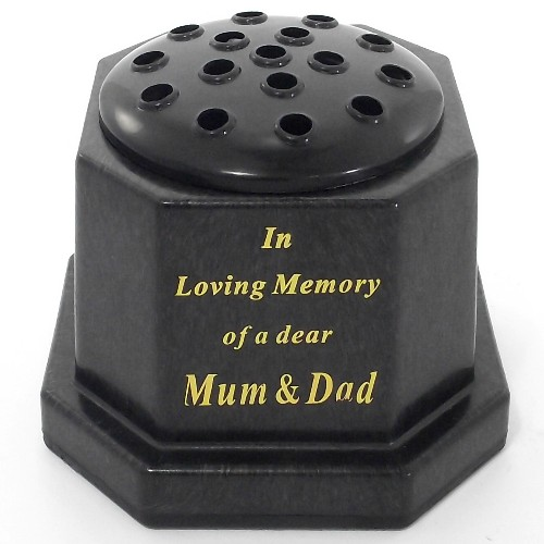 Black In Loving Memory Memorial Pot - Mum & Dad