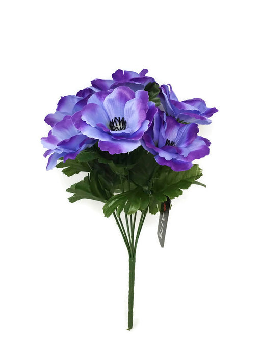 7 Head Anemone Bush x 28cm - Purple