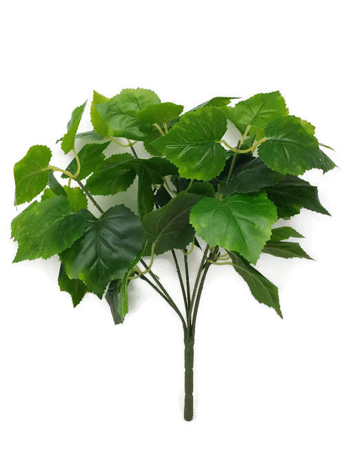 Green Foliage Serrated Leaf Bush x 7 Stem - 32cm