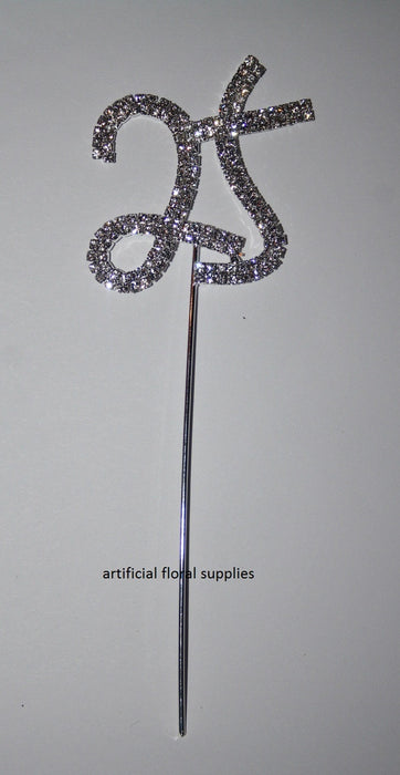 Double Number 25 Diamante Cake Topper 
