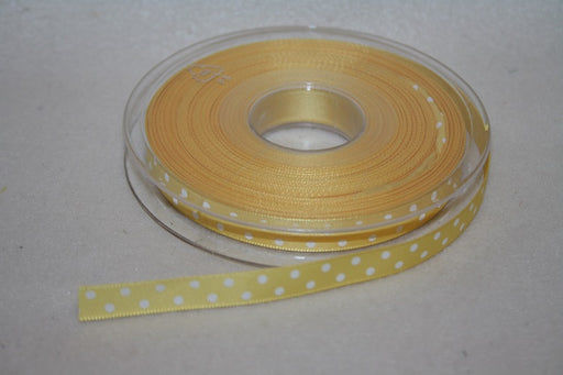10mmx20m polka dot ribbon yellow L171
