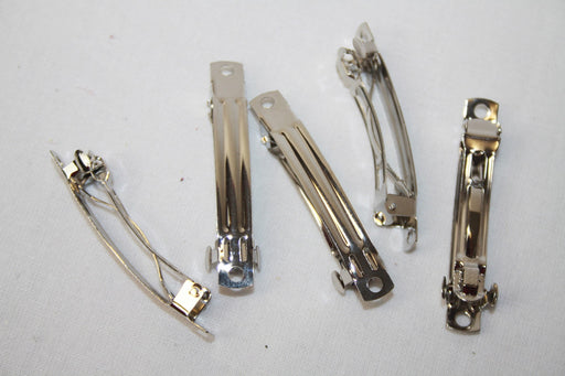 50mm Silver Barrettes x 5