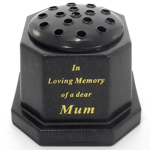 Black In Loving Memory Memorial Pot - Mum 