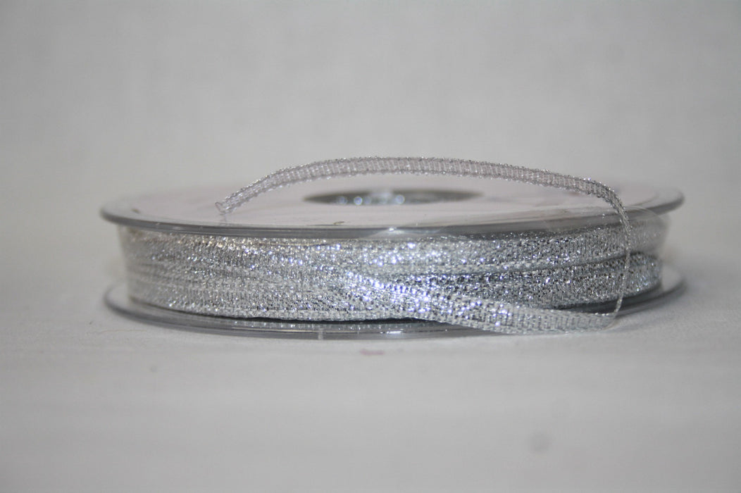 Silver Lurex Sparkle Ribbon 3mm x 50m