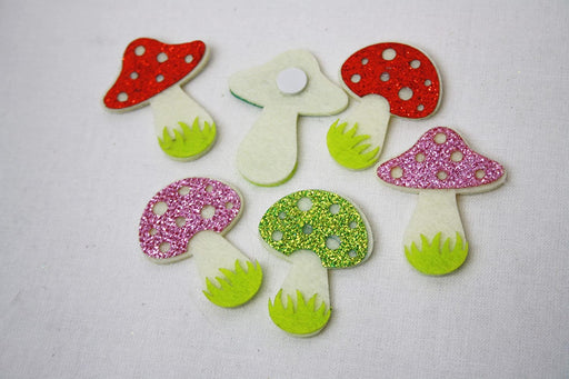 Glittering Mushroom Stickers Pack of 6