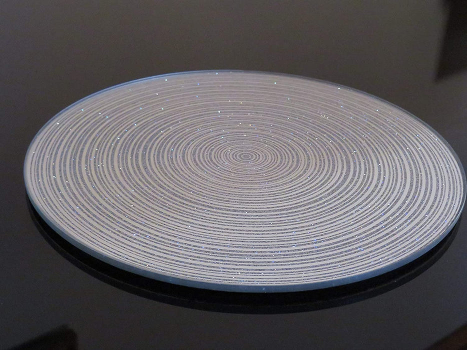 Silver Swirl Mirror Plate 25cm
