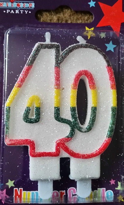 Number 40 Colourful Universal Birthday Cake Candle