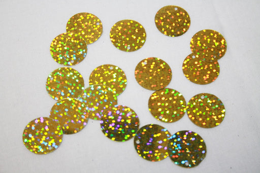 Flat Gold Hologram Spangle Sequin x 20