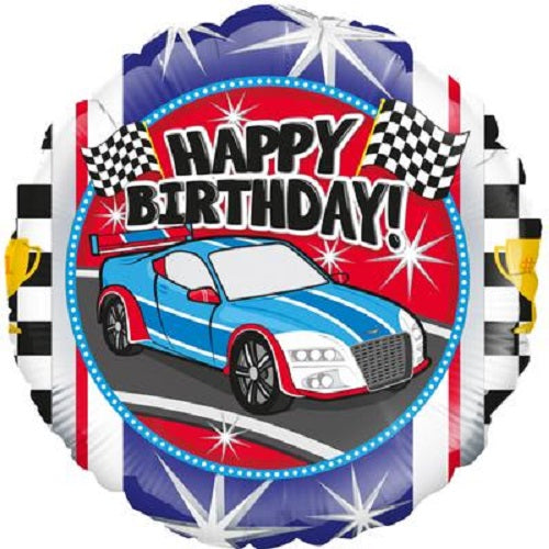 18" Foil Balloon - Sport Car Happy Birthday