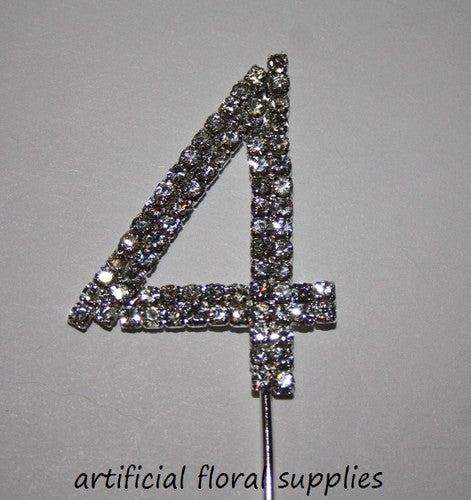 Single Number Diamante Cake Topper "4"