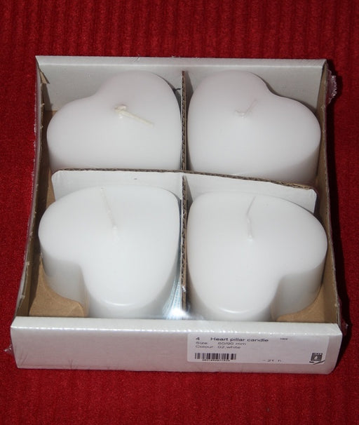 Pack of 4 60mm x 90mm Heart Shaped Candles