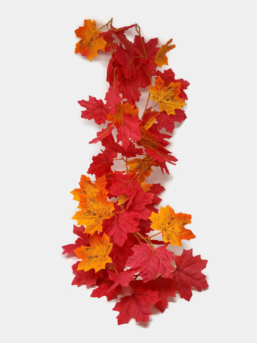 Autumn Maple Leaf Garland 150cm - Orange & Red