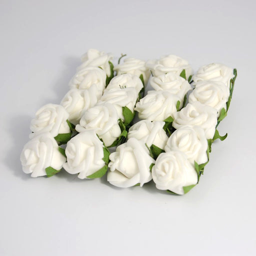 3cm Foam Rose Heads Pack of 20 - White