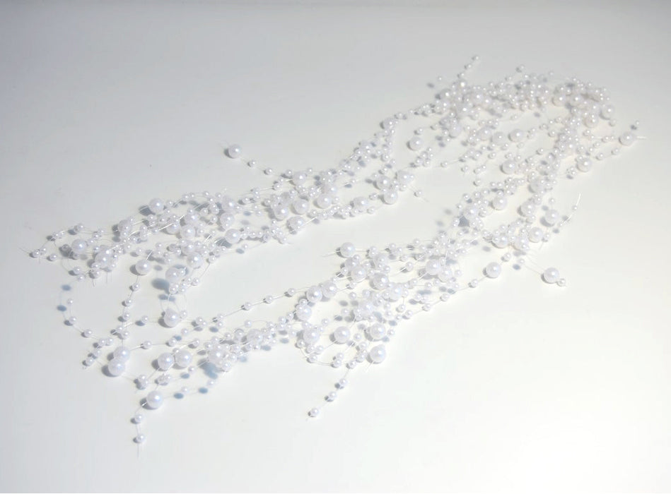 1.8m: Iridescent Mixed size Pearl Bead Garland