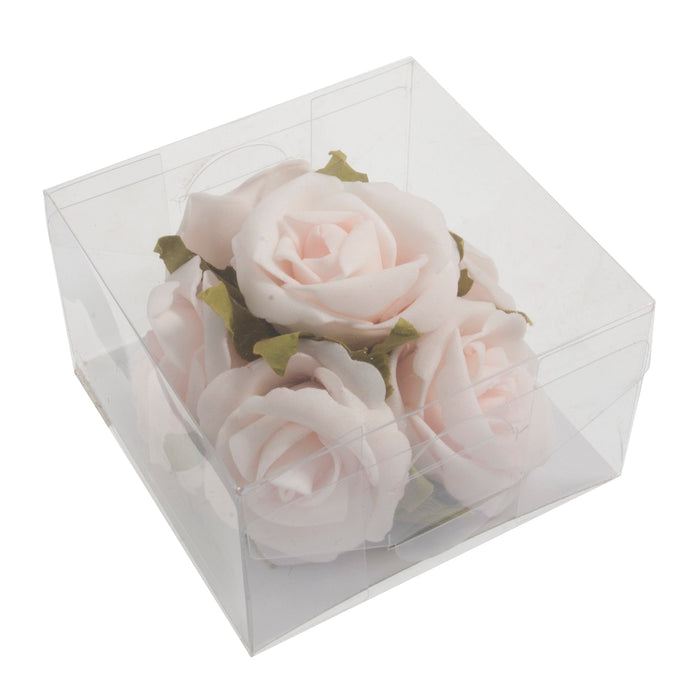 Foam Rose Posy -  6 stems - Baby Pink 