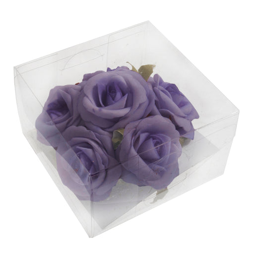 Foam Rose Posy - 6 stems - Purple