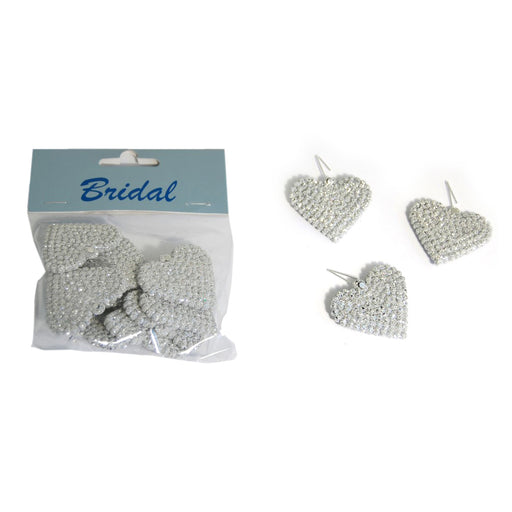 Solid Heart with Hanger Silver Pack of 10