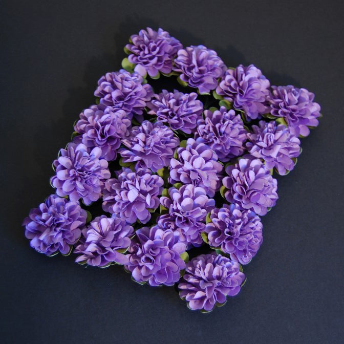 20 Paper Miniature Wired Lavender Flower Heads x 3.4cm
