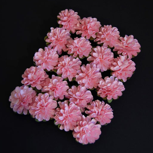 20 Paper Miniature Wired  Pink Flower Heads x 3.4cm