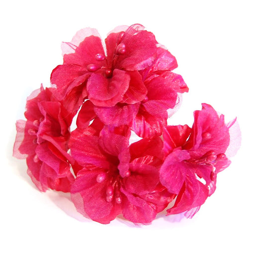 5 Bunches! Small Spring Blossom Hot Pink  - 5cm Head Size