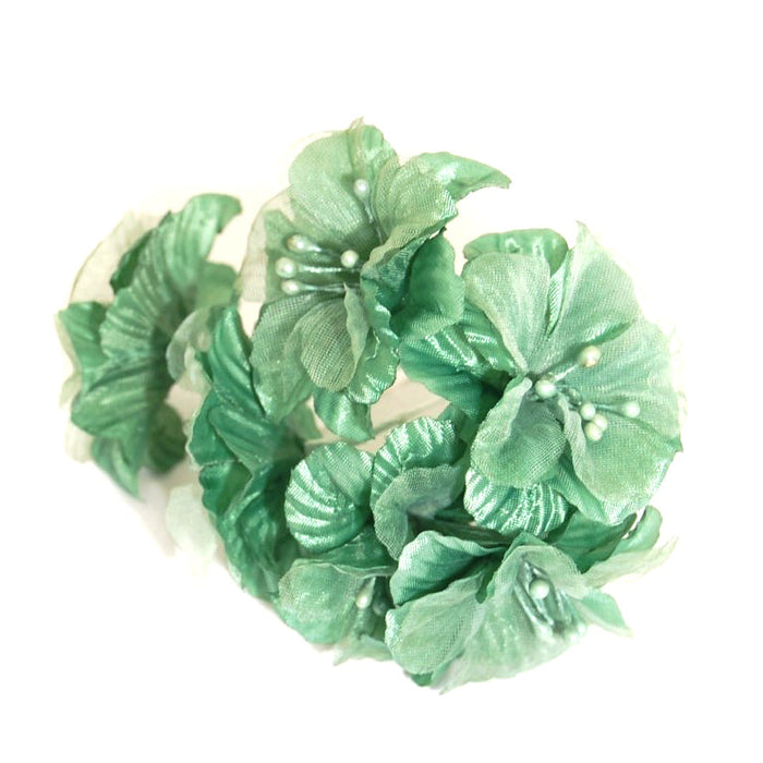 6 Bunches! Small Spring Blossom - Mint  5cm Head Size